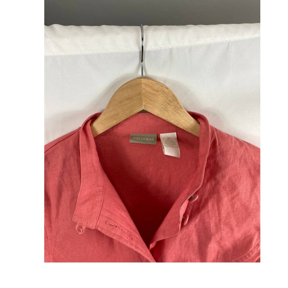 Field gear Linen Ruffle Detail Button Up Jacket Size medium - Picture 2 of 4
